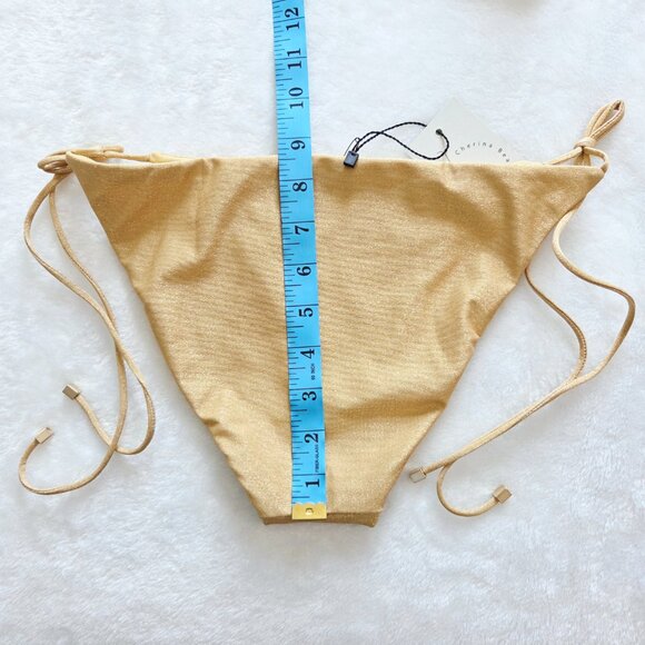 Cherina Beachwear Nora Crochet Bikini Top & Side-Tie Bottoms in Pink Lurex Gold - Picture 8 of 12